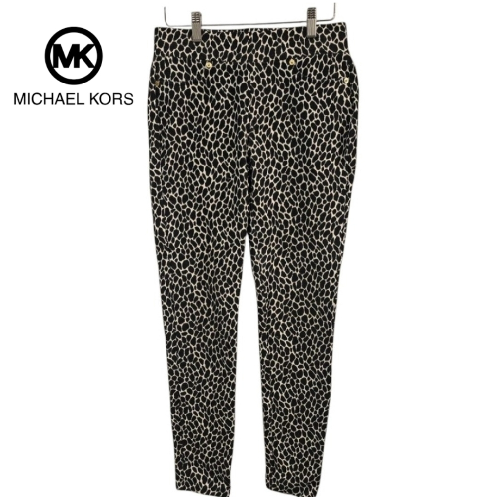 Michael Kors Leopard Print Pull On Skinny‎ Jeans Size Small
